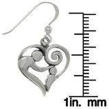 Jewelry Trends Sterling Silver Mother and Child Heart Dangle Earrings Gift