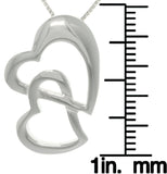Jewelry Trends Sterling Silver Linked Love Hearts Pendant with 18 Inch Box Chain Necklace
