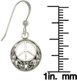 Jewelry Trends Sterling Silver Celtic Peace Sign Round Dangle Earrings