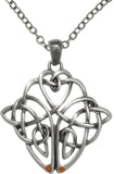 Jewelry Trends Pewter Celtic Knot Square Medallion Pendant on 24 Inch Chain Necklace