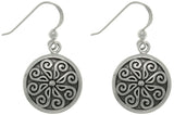 Jewelry Trends Sterling Silver Viking Round Celtic Whirl Wind Dangle Earrings