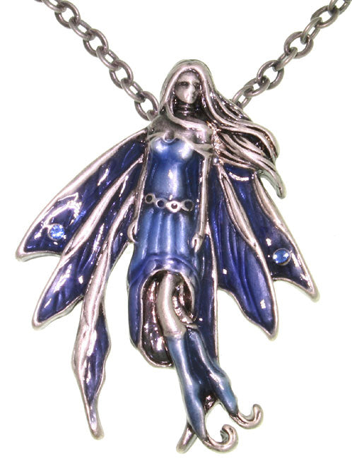Jewelry Trends Jessica Galbreth's 'Sapphire Fairy' Pewter Pendant with 23 Inch Link Chain Necklace