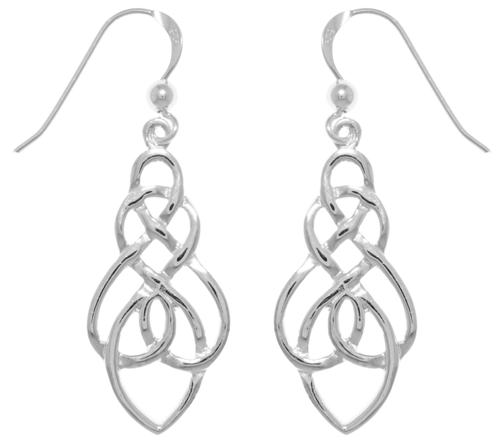 Jewelry Trends Sterling Silver Teardrop Celtic Knot Drop Dangle Earrings