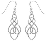 Jewelry Trends Sterling Silver Teardrop Celtic Knot Drop Dangle Earrings