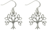 Jewelry Trends Sterling Silver Tree of Life Celtic Trinity Knot Branch Dangle Earrings