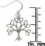 Jewelry Trends Sterling Silver Tree of Life Celtic Trinity Knot Branch Dangle Earrings