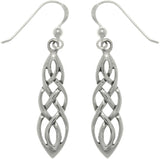 Jewelry Trends Sterling Silver Celtic Knot Linear Teardrop Dangle Earrings