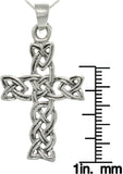 Jewelry Trends Sterling Silver Celtic Braid Cross Pendant with 18 Inch Box Chain Necklace