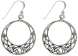 Jewelry Trends Sterling Silver Round Celtic Knot Hoop Dangle Earrings