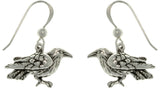 Jewelry Trends Sterling Silver Celtic Crow Black Bird Dangle Earrings Raven Jewelry