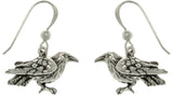 Jewelry Trends Sterling Silver Celtic Crow Black Bird Dangle Earrings Raven Jewelry