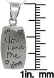 Jewelry Trends Sterling Silver Message Pendant with Words 'You and Me Love' Necklace