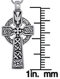 Jewelry Trends Sterling Silver Celtic Cross Double Sided Pendant on 18 Inch Box Chain Necklace