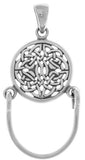 Jewelry Trends Sterling Silver Round Celtic Knotwork Charm Holder Pendant