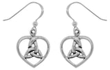 Jewelry Trends Sterling Silver Celtic Trinity Knot Heart Dangle Earrings