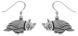Jewelry Trends Sterling Silver Horned Barn Owl Dangle Earrings