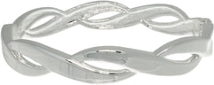 Jewelry Trends Silver-plated Brass Elegant Weaved Bangle Bracelet