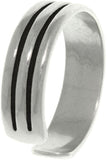 Jewelry Trends Sterling Silver Triple Row Wedding Band Design Adjustable Toe Ring