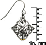 Jewelry Trends Pewter Celtic Knot Endurance Medallion Dangle Earrings