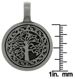 Jewelry Trends Pewter Tree Of Life Pendant with Celtic Knot Design on Black Leather Necklace