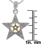 Jewelry Trends Sterling Silver Celtic Trinity Star and 14k Gold-Plated Pentacle Pendant on 18 Inch Box Chain Necklace