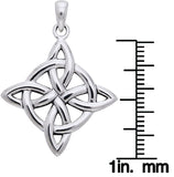 Jewelry Trends Sterling Silver Celtic Good Luck Knot Pendant on 18 Inch Box Chain Necklace