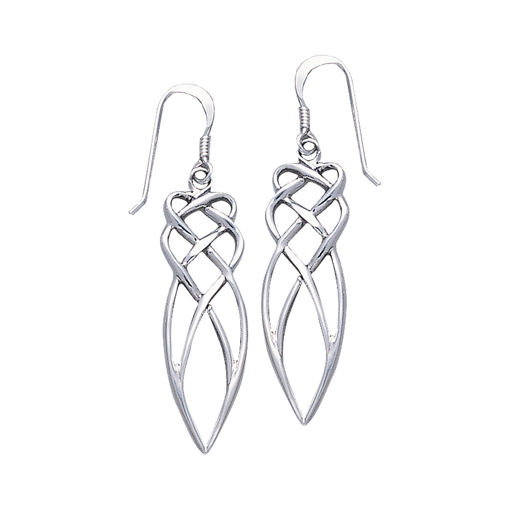 Jewelry Trends Sterling Silver Elegant Celtic Knot Work Long Dangle Earrings