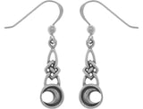 Jewelry Trends Sterling Silver Celtic Knotwork Crescent Moon Dangle Earrings