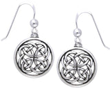 Jewelry Trends Sterling Silver Celtic Unity Knot Round Woven Dangle Earrings