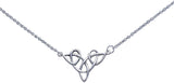 Jewelry Trends Sterling Silver Celtic Trinity Knot Pendant Centered on Link Chain Necklace