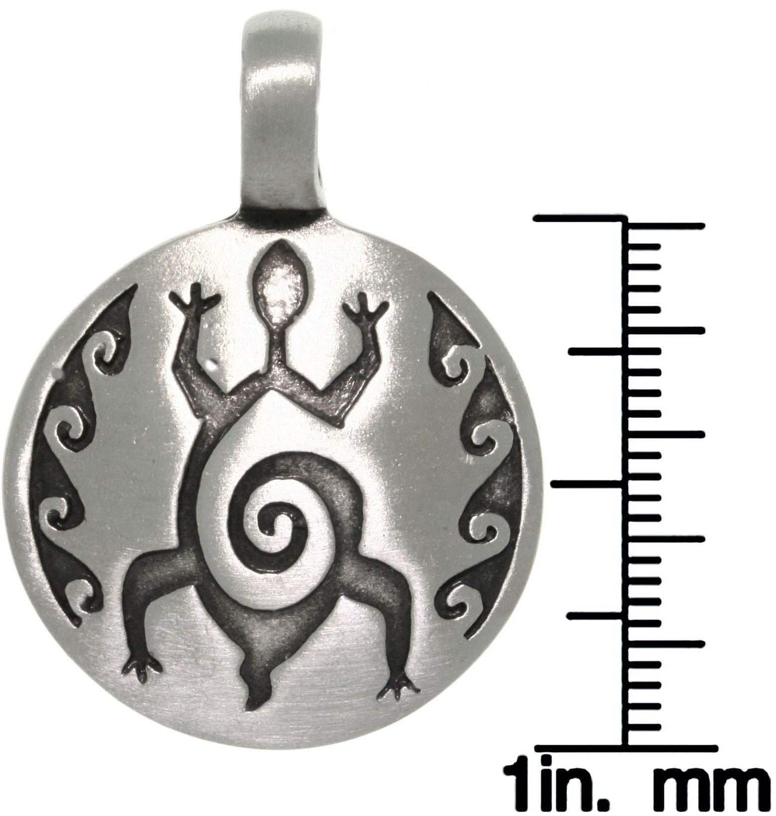 Large Tribal Silver Swirl Pendant and Black Leather Necklace
