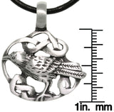 Jewelry Trends Pewter Celtic Crow Pendant with 18 Inch Black Leather Cord Necklace