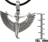 Jewelry Trends Pewter Goddess Maat Egyptian Pendant with 18 Inch Black Leather Cord Necklace