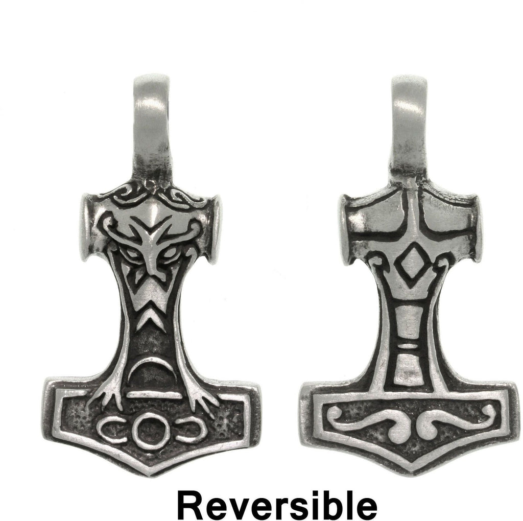 Jewelry Trends Pewter Two Sided Thor's Hammer Pendant