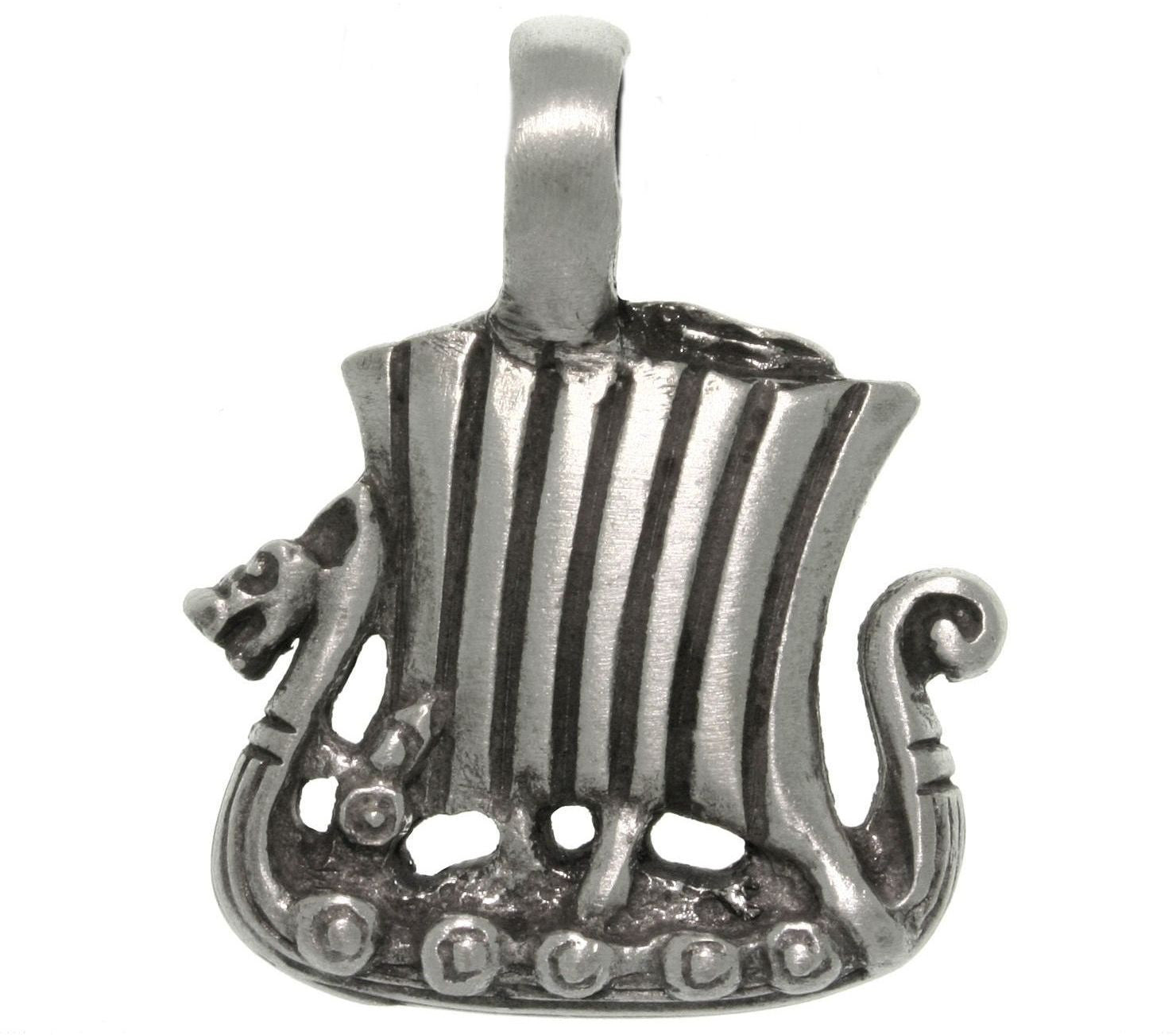 Jewelry Trends Antiqued Pewter Viking Ship Pendant
