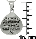 Jewelry Trends Sterling Silver Inspirational Journey Message Pendant with 18 Inch Box Chain Necklace Graduation Gift