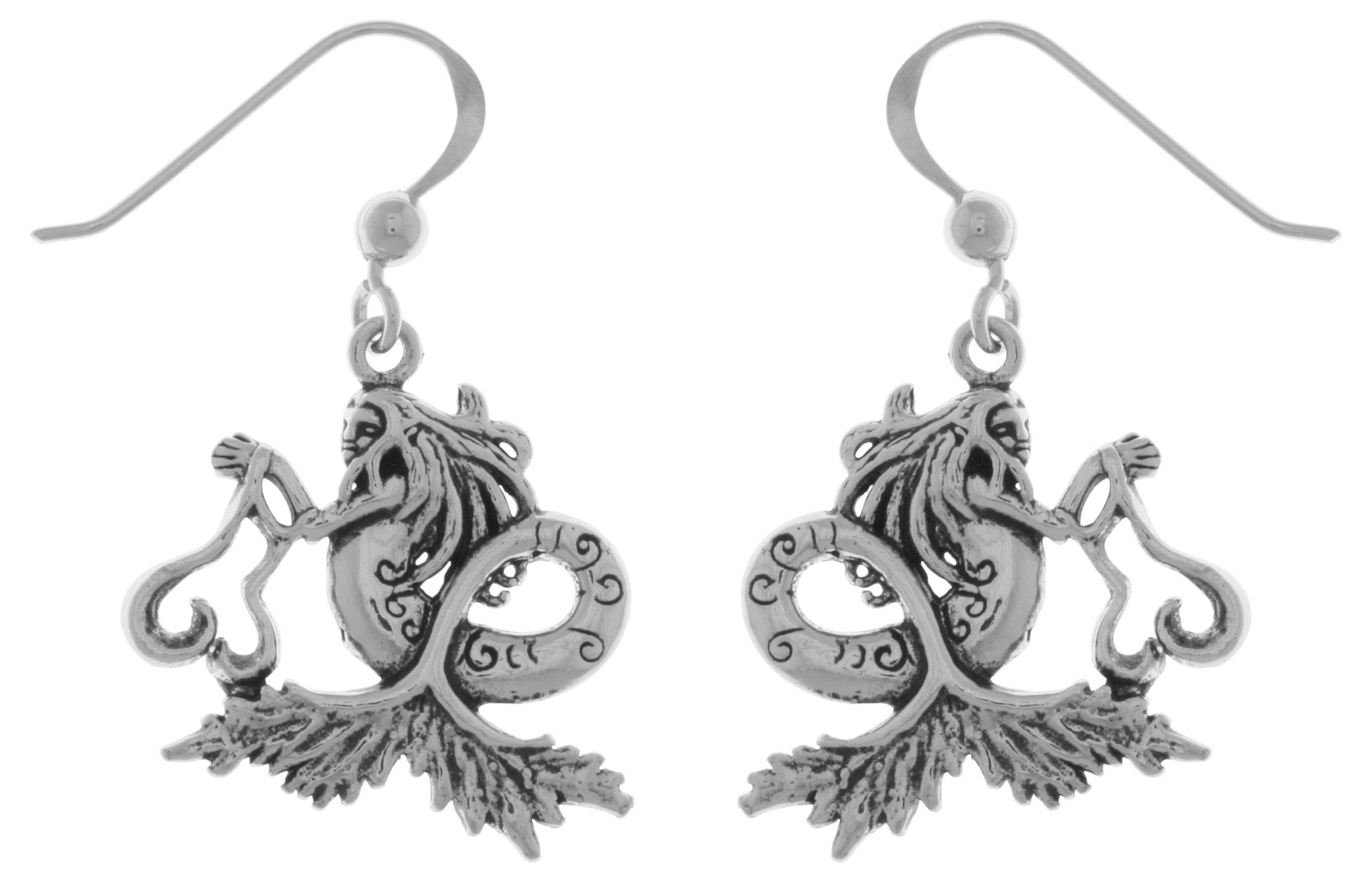 Jewelry Trends Sterling Silver Sea Mermaid Dangle Earrings Artist Amy Brown