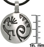 Jewelry Trends Pewter Etched Kokopelli Pendant with 18 Inch Black Leather Cord Necklace