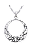 Jewelry Trends Sterling Silver Celtic Knot Work Round Pendant on 18 Inch Box Chain Necklace