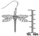 Jewelry Trends Sterling Silver Celtic Triskele Dragonfly Dangle Earrings