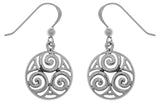 Jewelry Trends Sterling Silver Celtic Triskele Knot Round Dangle Earrings