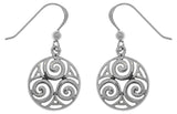 Jewelry Trends Sterling Silver Celtic Triskele Knot Round Dangle Earrings