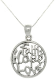 Jewelry Trends Sterling Silver Round 'Faith Hope Love' Pendant with 18 Inch Box Chain Necklace