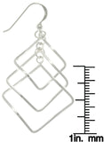 Jewelry Trends Sterling Silver Cascading Square Long Dangle Earrings