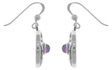 Jewelry Trends Sterling Silver Celtic Quaternary Knot Dangle Earrings with Purple Amethyst Stones