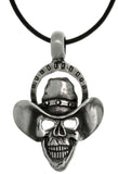 Jewelry Trends Pewter Mens Skull with Cowboy Hat Pendant