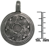 Jewelry Trends Pewter Celtic Spiral Waves Unisex Mediallion Pendant