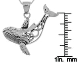 Jewelry Trends Sterling Silver Celtic Whale Pendant on 18 Inch Box Chain Necklace