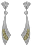 Jewelry Trends Sterling Silver Art Deco Celtic Knot Ribbon Dangle Post Earrings with 18k Gold Plating