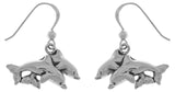 Jewelry Trends Sterling Silver Double Dolphin Mother and Child Dangle Earrings